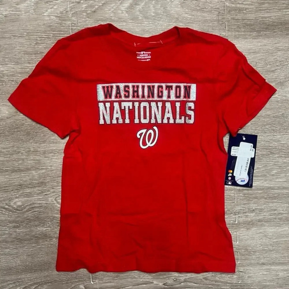 NWT Washington Nationals Youth Red Graphic T-Shirt MLB Baseball Size Small - Picture 1 of 3